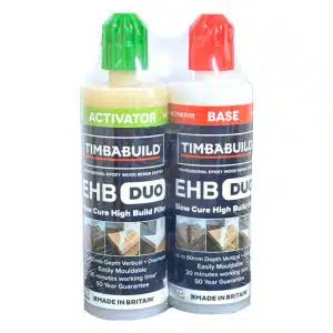 Timbabuild® EHB DUO – Dvikomponentis epoksidinis medienos užpildas, 360 ml